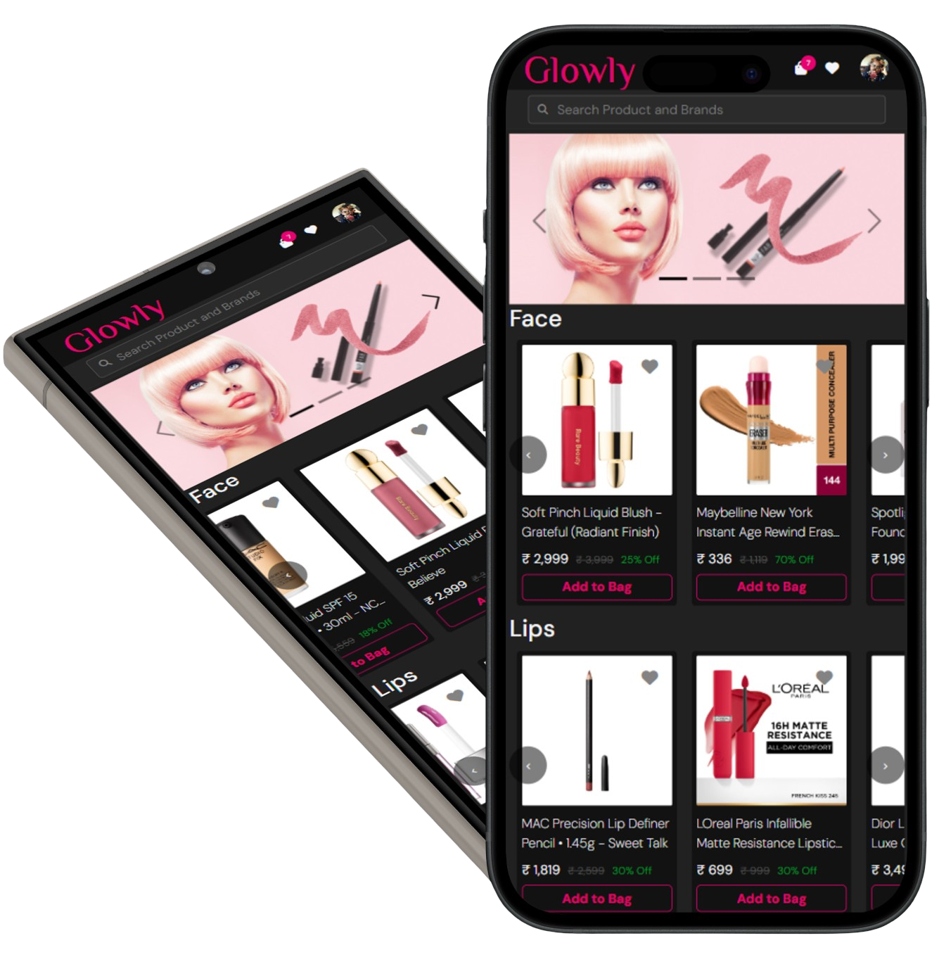Glowly App Mockup